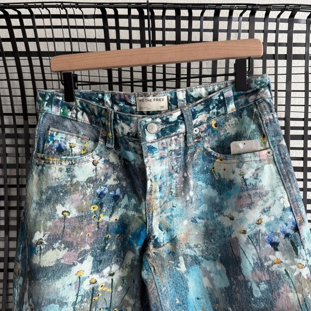Free people We The Free Tennessee Low-Rise Illusions Jeans floral canvas